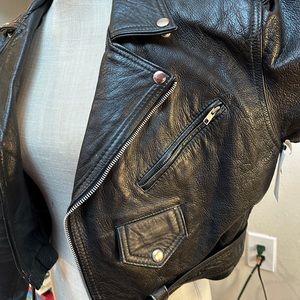 Vintage Leather Jacket Protech, Black